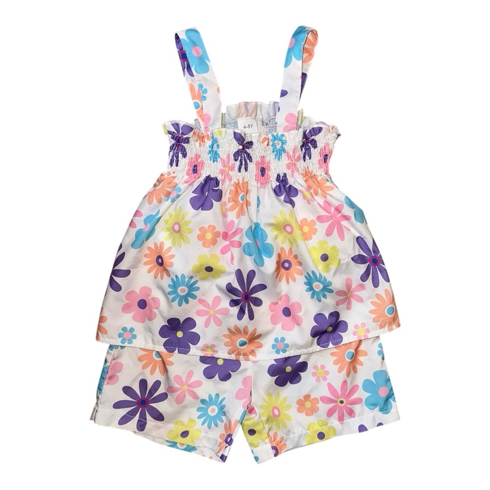 Bright and Colorful Floral Matching Set, like New Size 4Y - 5Y